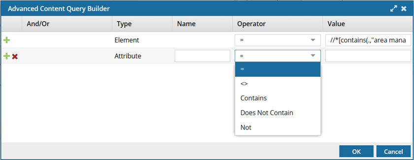 Use the advanced search query builder